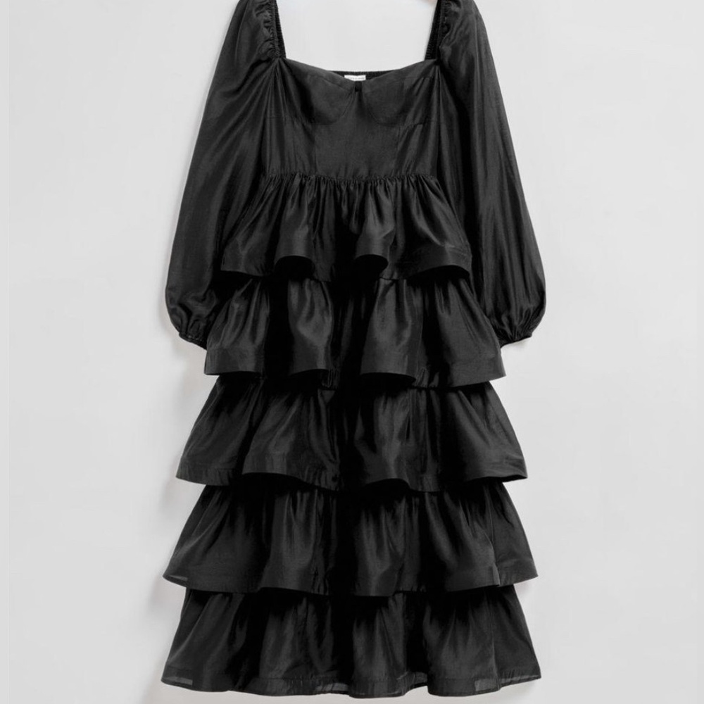 & Other Stories Ruffle-Trimmed Midi Dress